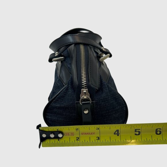 Roxy Womens Blue Denim & Black Faux Leather Handbag  Dual Handles & Zip Closure - Picture 10 of 10